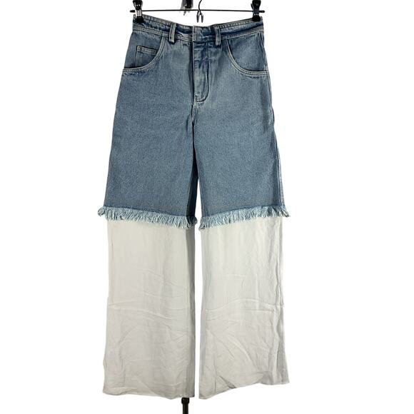 Christopher Esber Avant Garde Blue Deconstructed Spliced Pants Size Aus 4 / US 0 - Picture 2 of 5